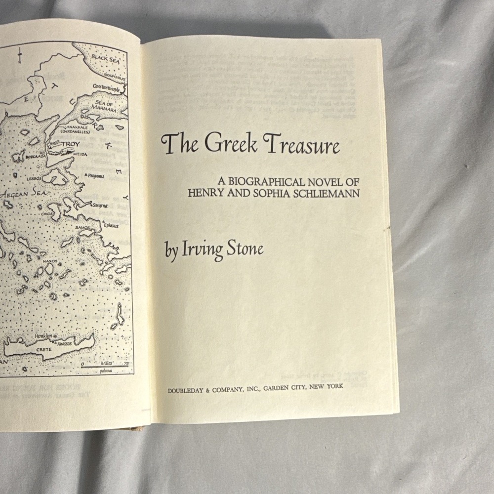 Irving Stone The Greek Treasure Biographical Novel Hardcover Doubleday 1975